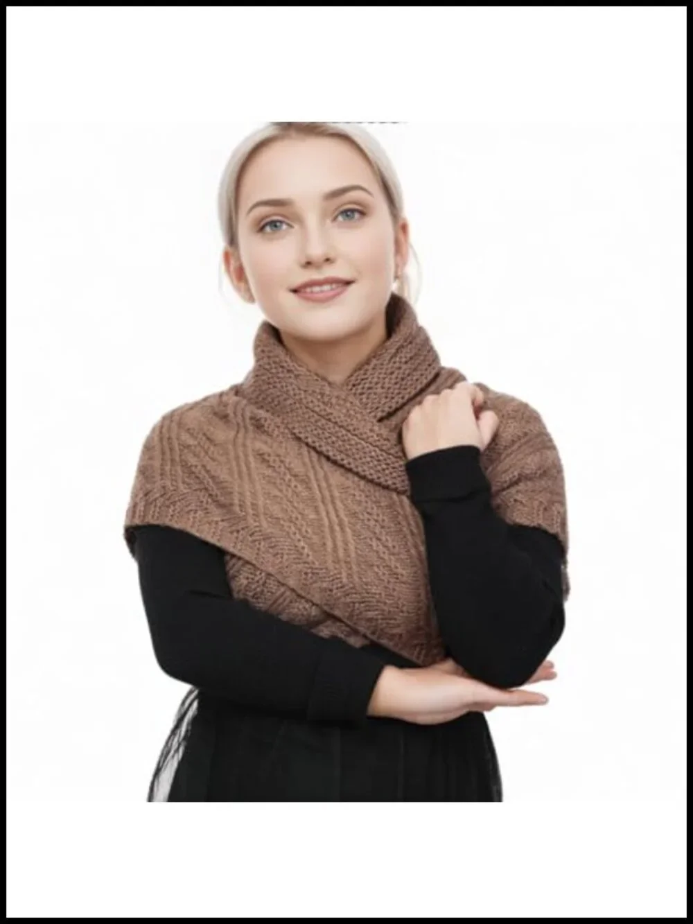Women Winter Warm Scarf Medieval Vintage Knitted Wrap Shawl Triangular Cape